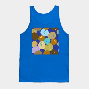 Beach stones and rounds on blue seamless pattern Tank Top